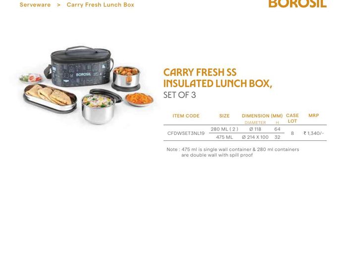 Slate SS Lunch Box (Set of 4)