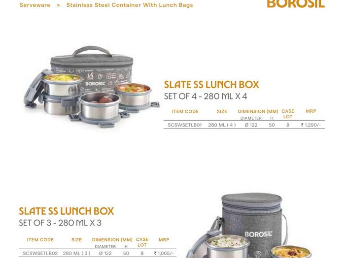 Slate SS Lunch Box (Set of 2)