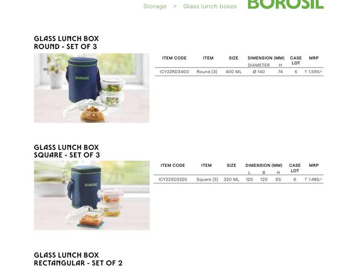 Glass Lunch Box Round (Set of 3)