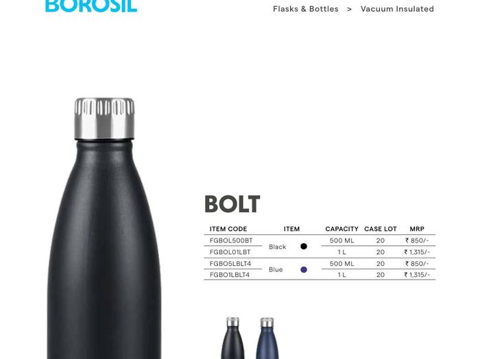Bolt Vacuum Bottle (Black/Blue)